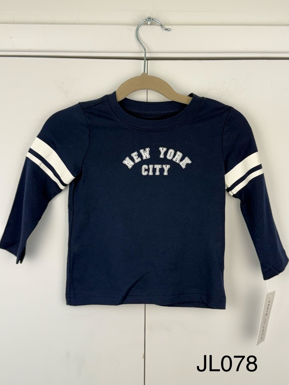 Janie and Jack New York City Varsity Tee Navy 12-18M NWT